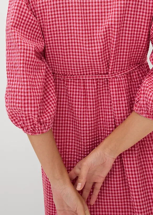 Robe portefeuille en mati&egrave;re textur&eacute;e, bonprix