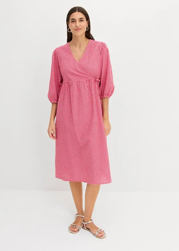 Robe portefeuille en mati&egrave;re textur&eacute;e, bonprix