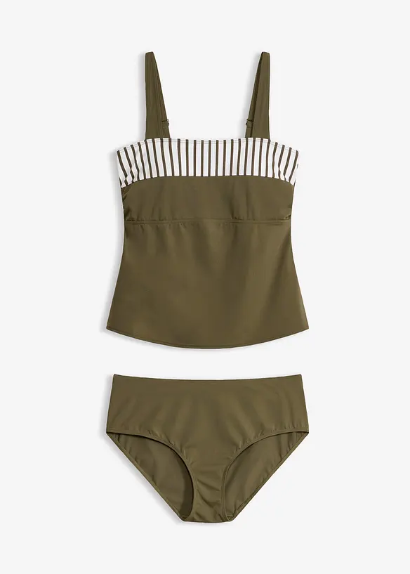 Tankini (ens. 2 pces) &agrave; bretelles larges, bonprix