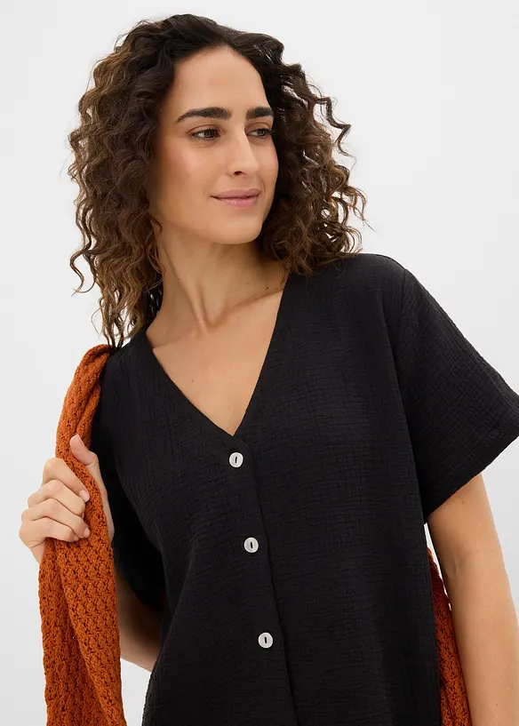 Robe chemise en gaze de coton douce, bonprix