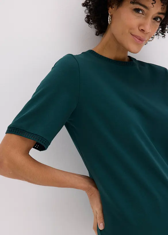 T-shirt &agrave; liser&eacute;s en dentelle, bonprix