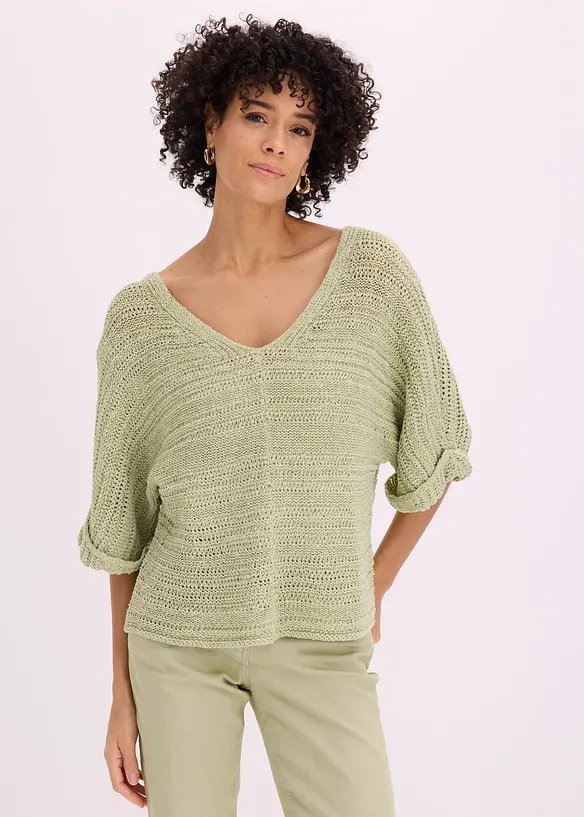 Pull en maille ajour&eacute;e, bonprix