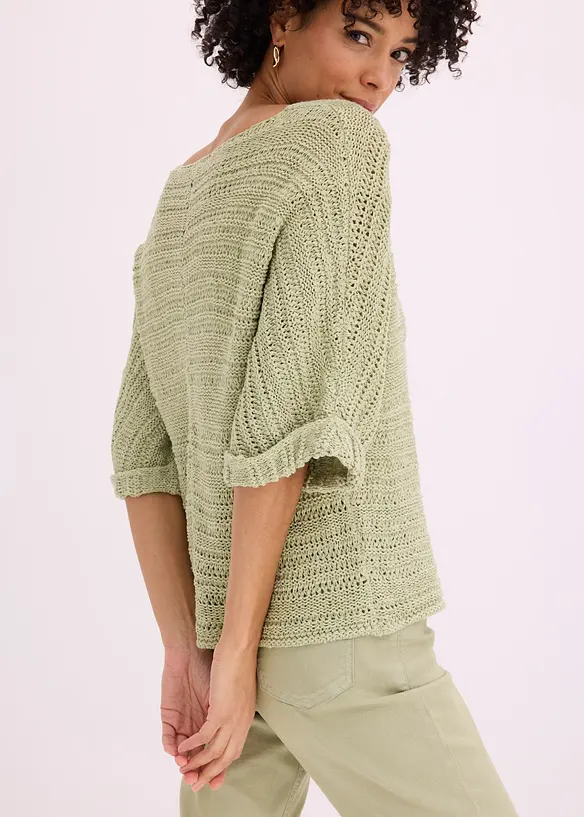 Pull en maille ajour&eacute;e, bonprix