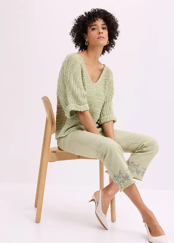 Pull en maille ajour&eacute;e, bonprix