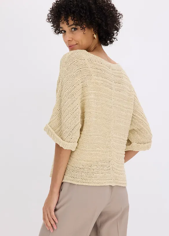 Pull en maille ajour&eacute;e, bonprix