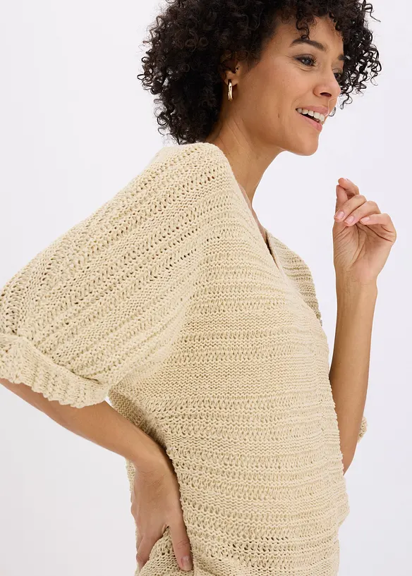 Pull en maille ajour&eacute;e, bonprix