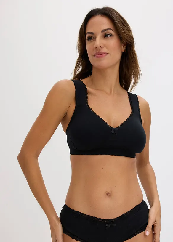 Lot de 2 soutiens-gorge minimiseurs moul&eacute;s coton, sans armatures, bonprix
