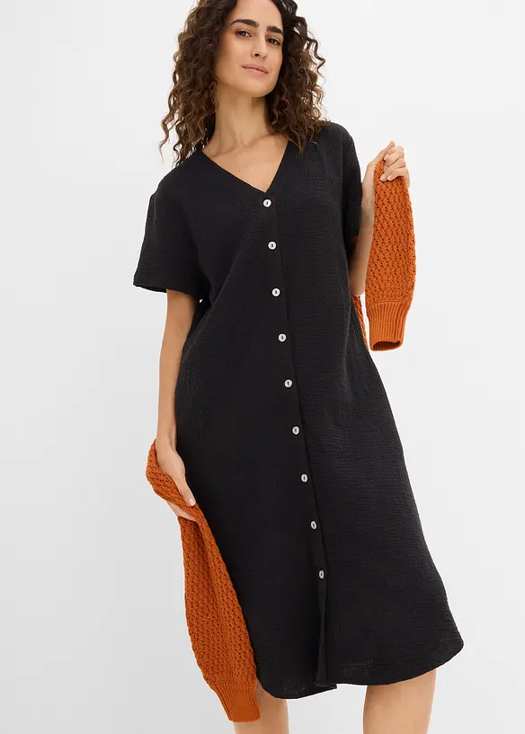 Robe chemise en gaze de coton douce, bonprix