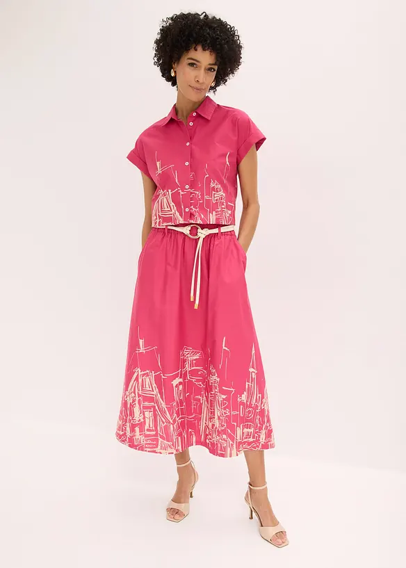 Jupe midi 100% coton, bonprix