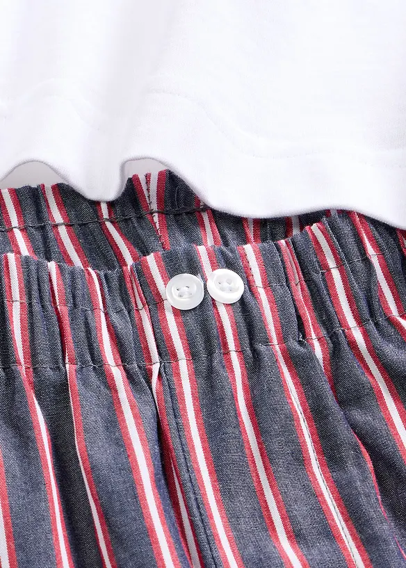 Pyjama avec pantalon tiss&eacute;, bonprix