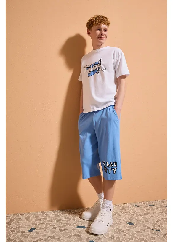 T-shirt loose et bermuda long en jersey 100% coton (ens. 2 pces), bonprix