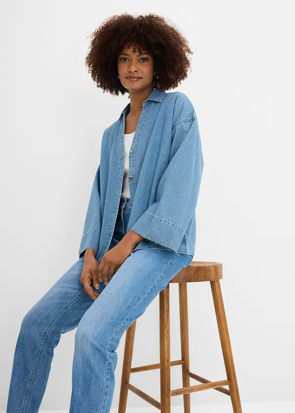 Chemisier en jean 100% coton, bonprix