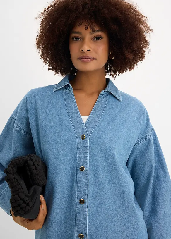Chemisier en jean 100% coton, bonprix