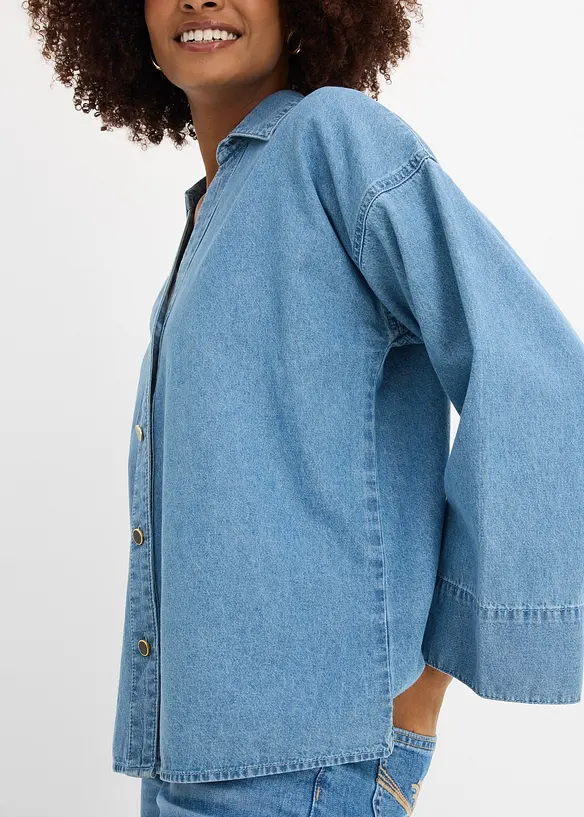 Chemisier en jean 100% coton, bonprix