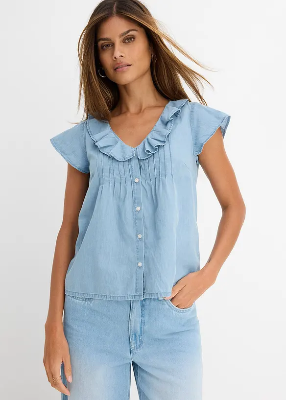 Top en jean 100% coton, bonprix