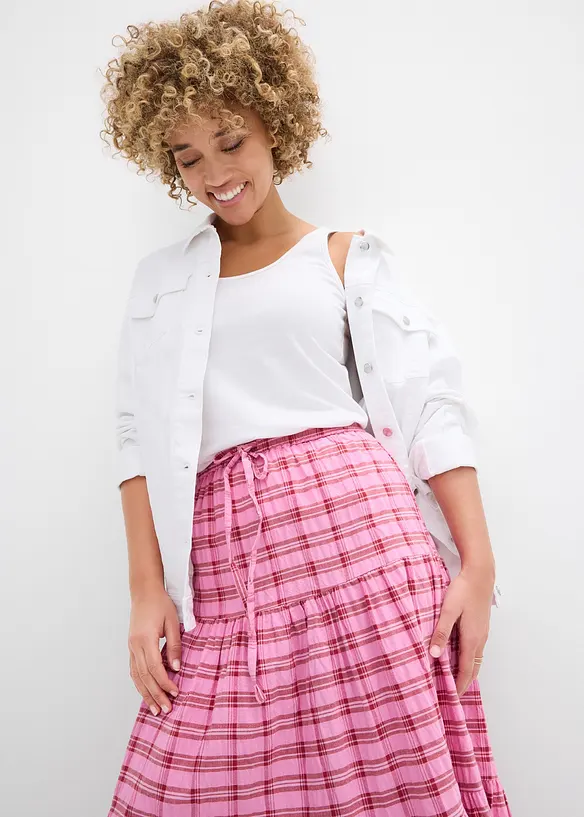 Jupe midi 100% coton, bonprix