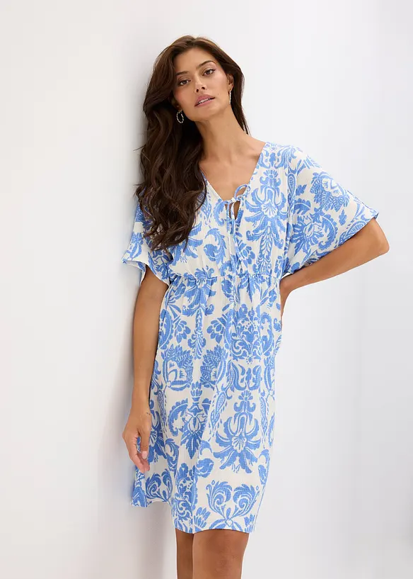 Robe-tunique &agrave; d&eacute;collet&eacute; plongeant, bonprix
