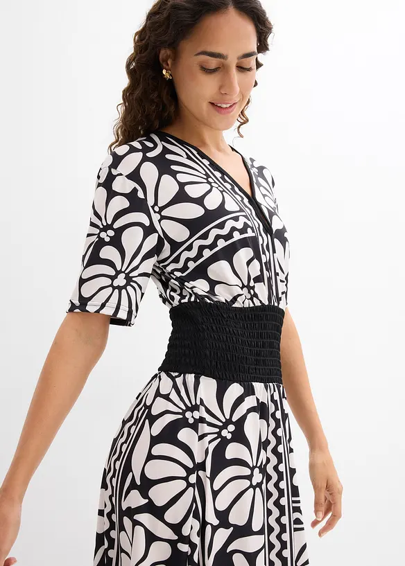 Robe midi avec d&eacute;collet&eacute; plongeant, bonprix
