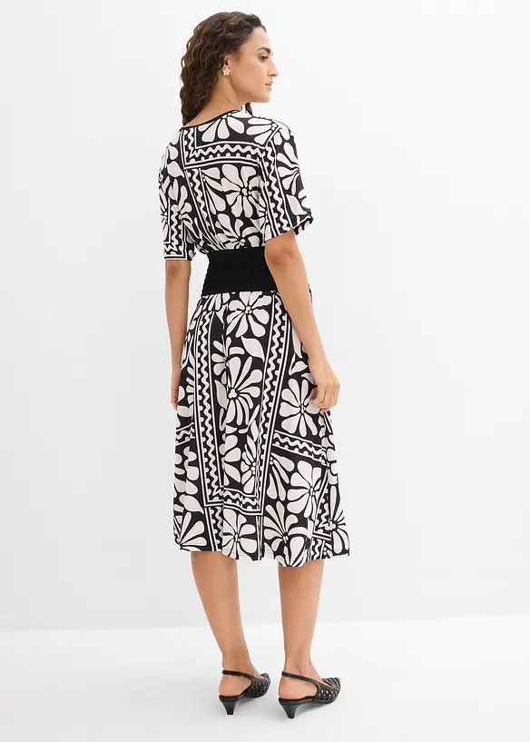 Robe midi avec d&eacute;collet&eacute; plongeant, bonprix