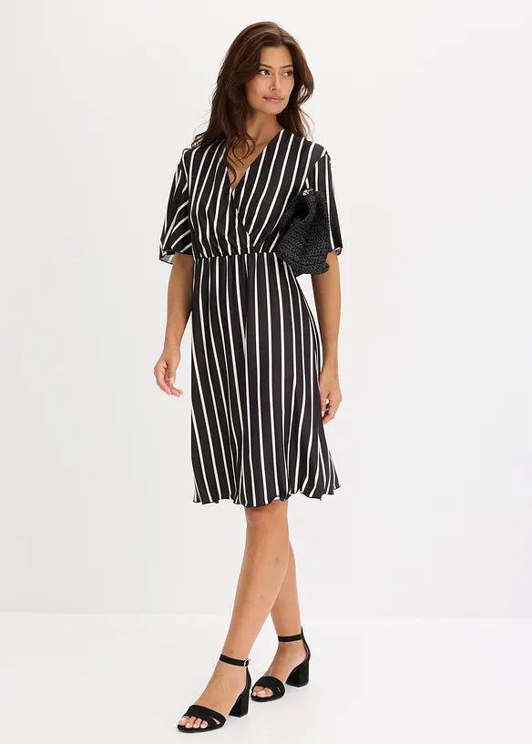 Robe courte avec d&eacute;collet&eacute; plongeant, bonprix