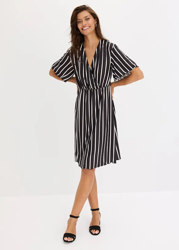 Robe courte avec d&eacute;collet&eacute; plongeant, bonprix