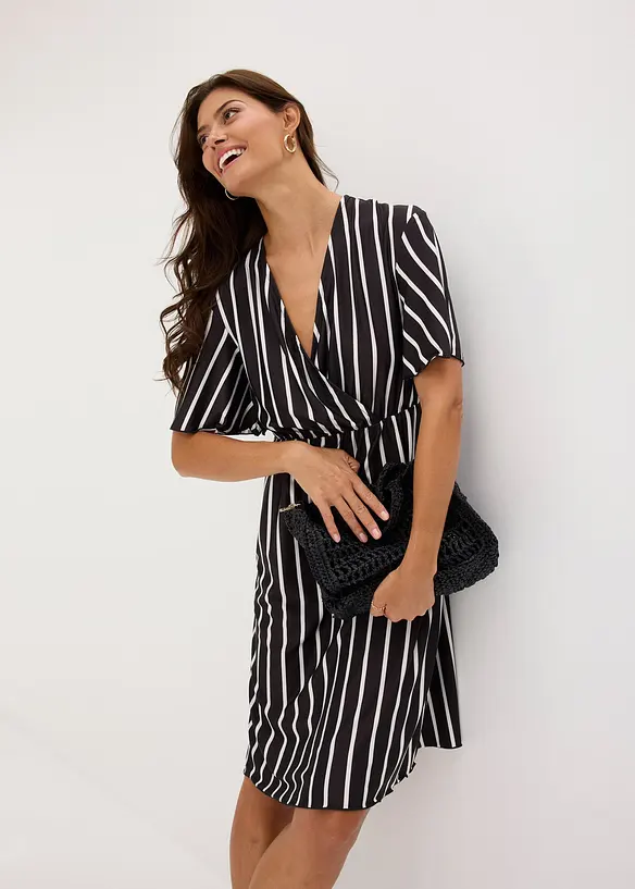 Robe courte avec d&eacute;collet&eacute; plongeant, bonprix