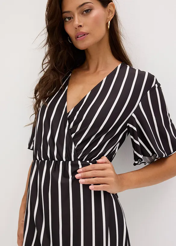 Robe courte avec d&eacute;collet&eacute; plongeant, bonprix
