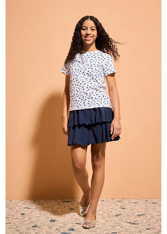 Lot de 2 T-shirts en coton extensible, bonprix