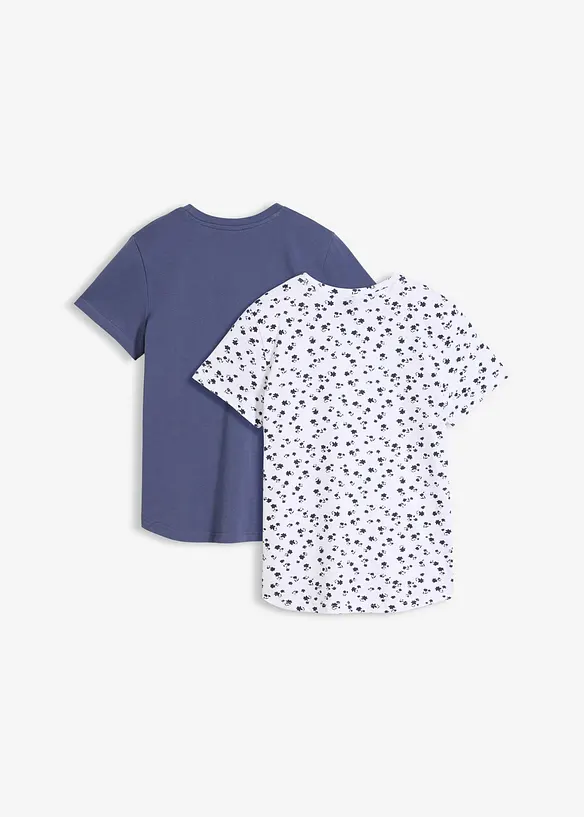 Lot de 2 T-shirts en coton extensible, bonprix