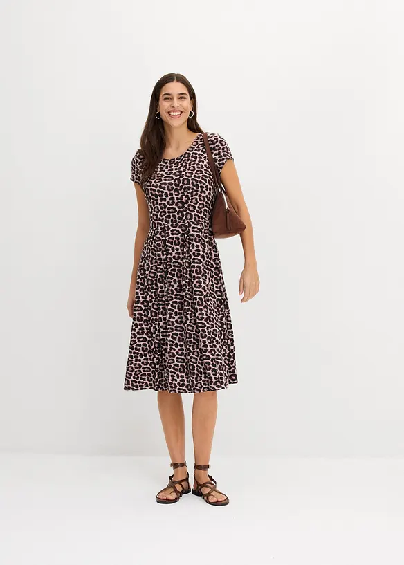 Robe en jersey l&eacute;opard, bonprix