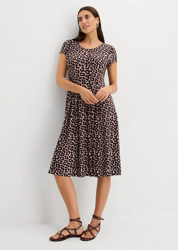 Robe en jersey l&eacute;opard, bonprix