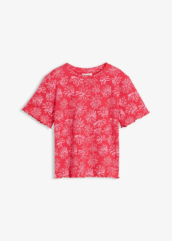 T-shirt court en coton m&eacute;lang&eacute;, bonprix