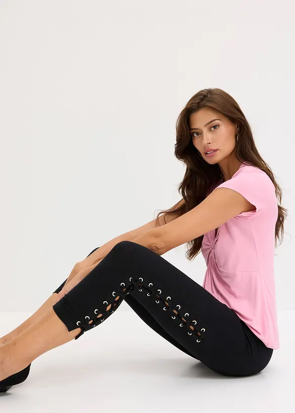 Legging corsaire avec la&ccedil;age, bonprix