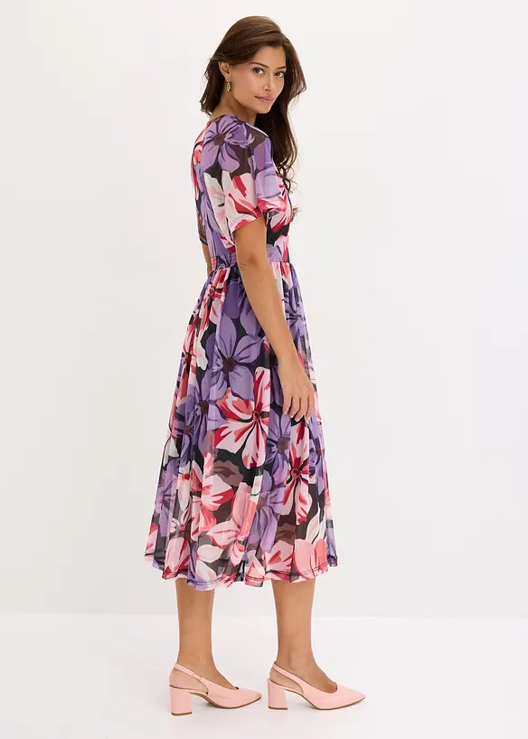 Robe midi &agrave; d&eacute;collet&eacute; plongeant, bonprix