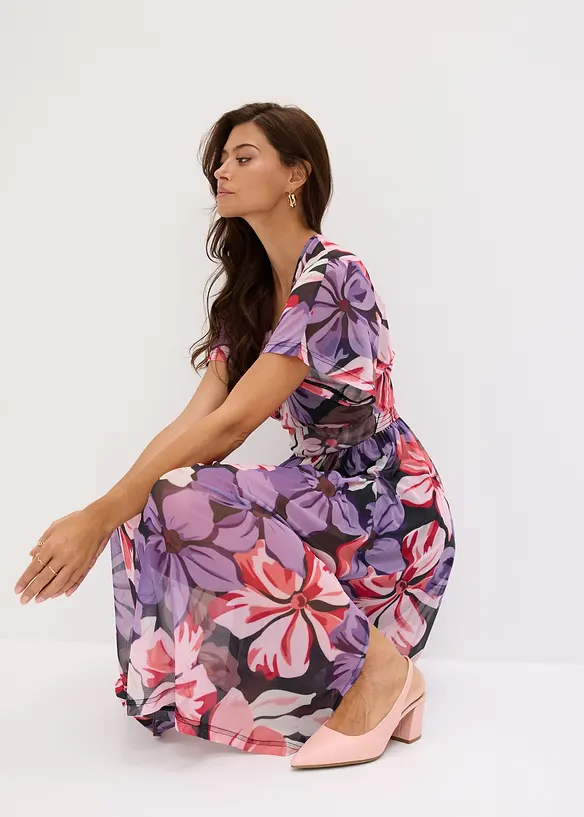 Robe midi &agrave; d&eacute;collet&eacute; plongeant, bonprix