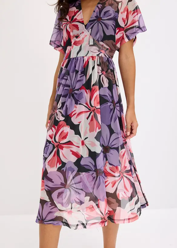 Robe midi &agrave; d&eacute;collet&eacute; plongeant, bonprix