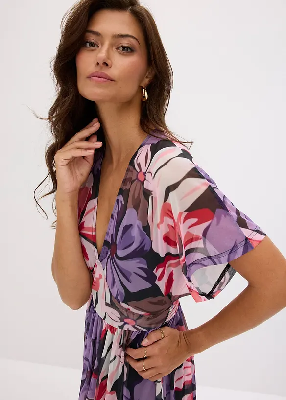 Robe midi &agrave; d&eacute;collet&eacute; plongeant, bonprix