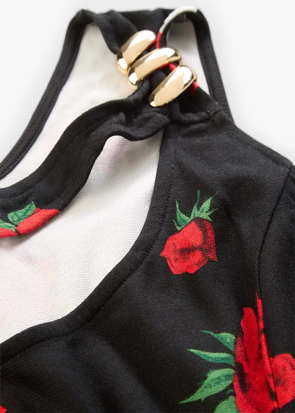 Top asym&eacute;trique avec bijou, bonprix