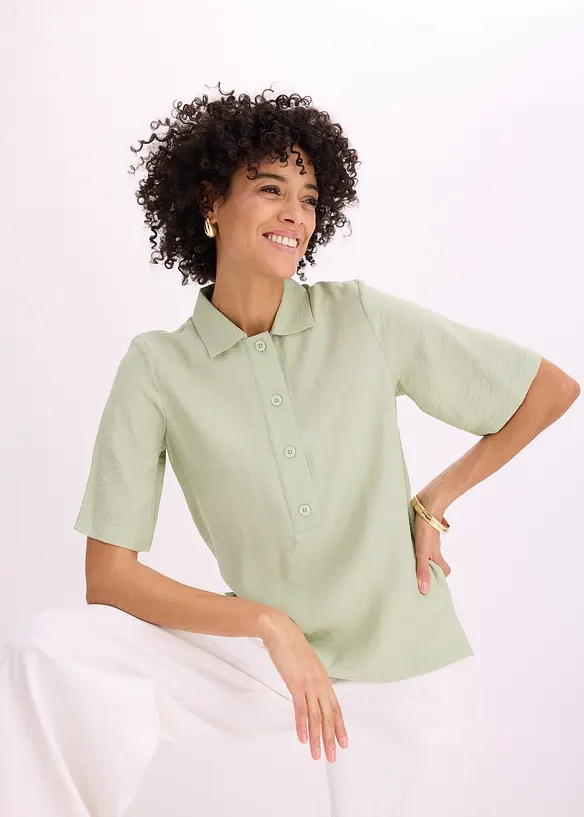 Blouse longue l&eacute;g&egrave;rement transparente, bonprix