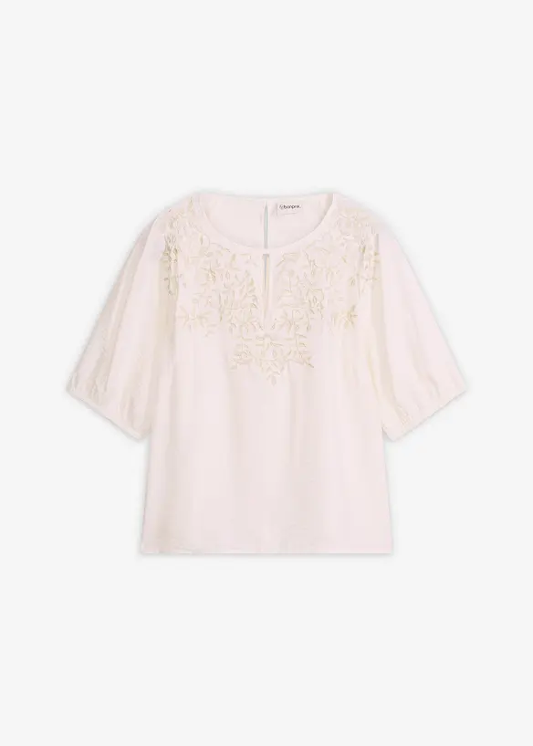 Blouse longue brod&eacute;e, l&eacute;g&egrave;rement transparente, bonprix