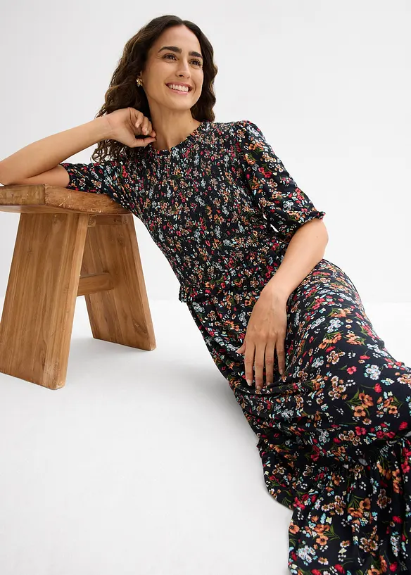 Robe midi en jersey viscose, bonprix