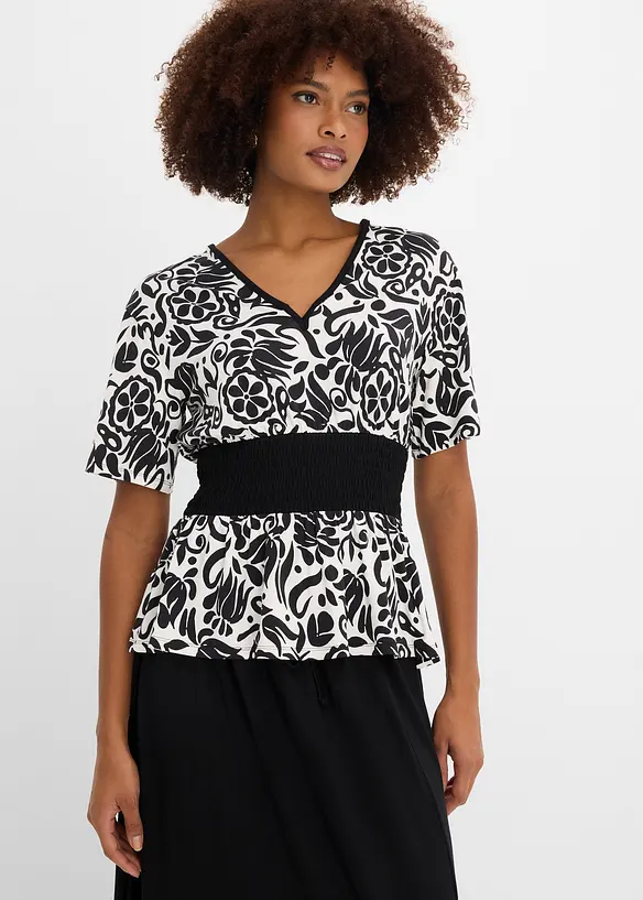 Blouse &agrave; d&eacute;collet&eacute; profond, bonprix