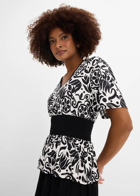 Blouse &agrave; d&eacute;collet&eacute; profond, bonprix