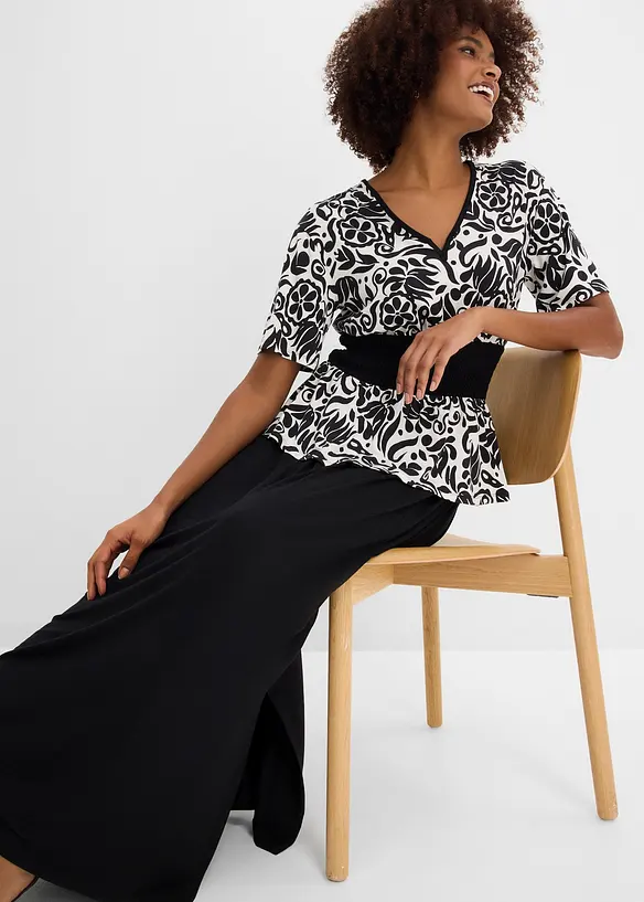 Blouse &agrave; d&eacute;collet&eacute; profond, bonprix