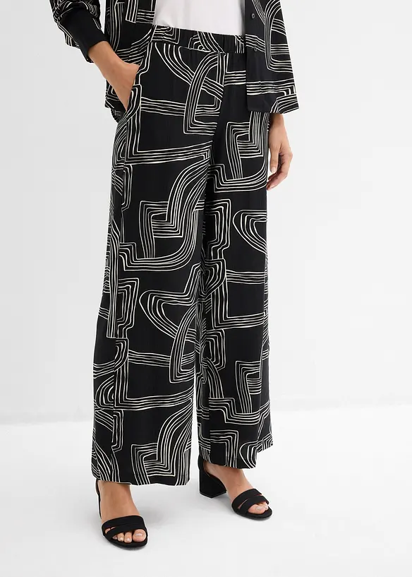 Pantalon large &agrave; pinces, bonprix