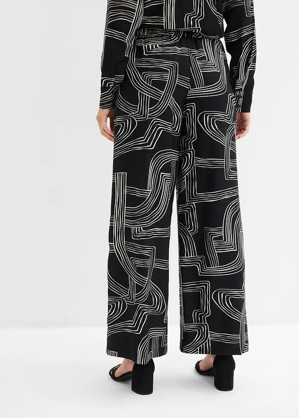 Pantalon large &agrave; pinces, bonprix