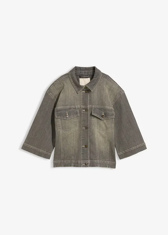 Veste en jean, manches 3/4, bonprix