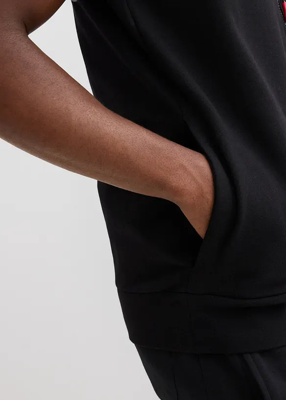 Sweat zipp&eacute; sans manches &agrave; col montant, bonprix