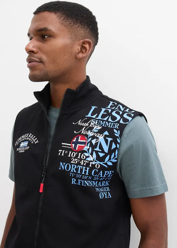 Sweat zipp&eacute; sans manches &agrave; col montant, bonprix