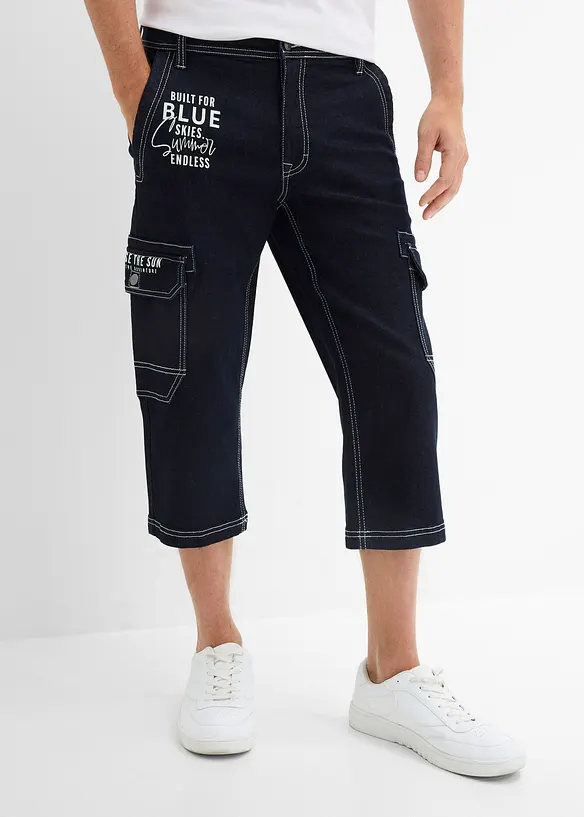 Jean cargo 3/4 regular &agrave; taille &eacute;lastiqu&eacute;e, bonprix